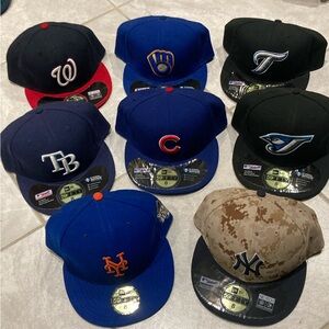 Lot of 8 MLB Baseball Fitted Hats New Era Size 8 ($375 Value) Brand New